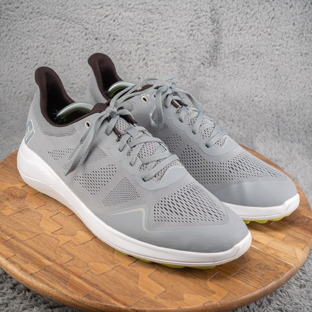 FootJoy Men's FJ Flex Spikeless Golf Shoes Sneakers Gray White (56142) 11M